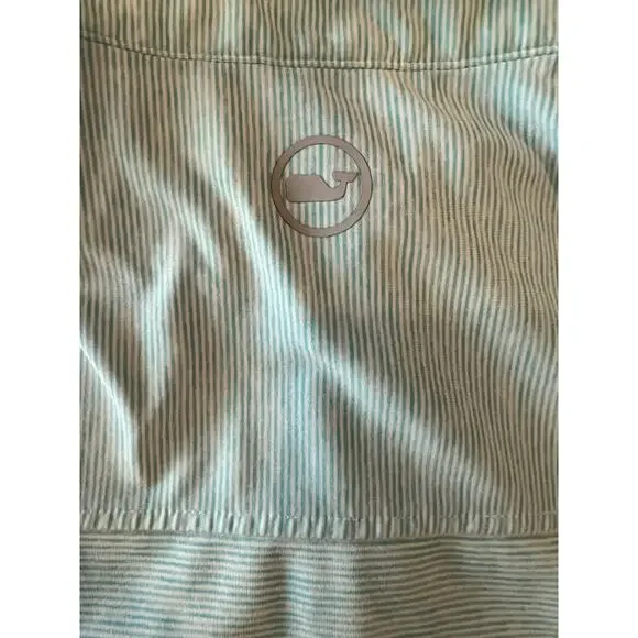 VINEYARD VINES LG Set of 2- Performance Polo Shirts Mens Blue Green Stripe Whale - Picture 14 of 15